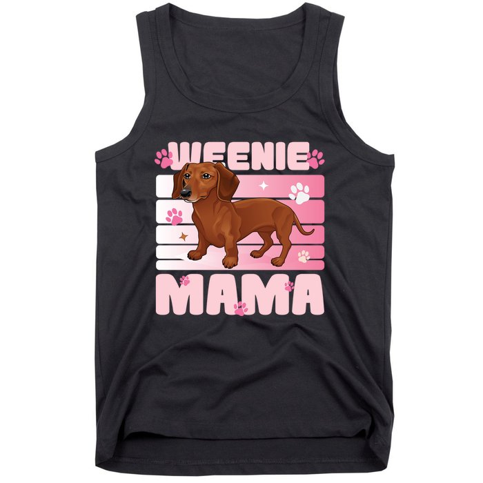 Dachshund Mom Funny Weenie Mama Dog Lover Tank Top