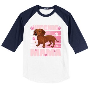 Dachshund Mom Funny Weenie Mama Dog Lover Baseball Sleeve Shirt