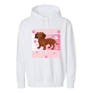 Dachshund Mom Funny Weenie Mama Dog Lover Garment-Dyed Fleece Hoodie