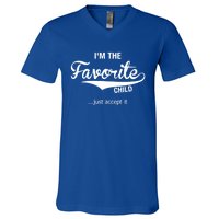 Dads Moms Favorite Funny Sibling Funny Gift Brother Sister Cool Gift V-Neck T-Shirt