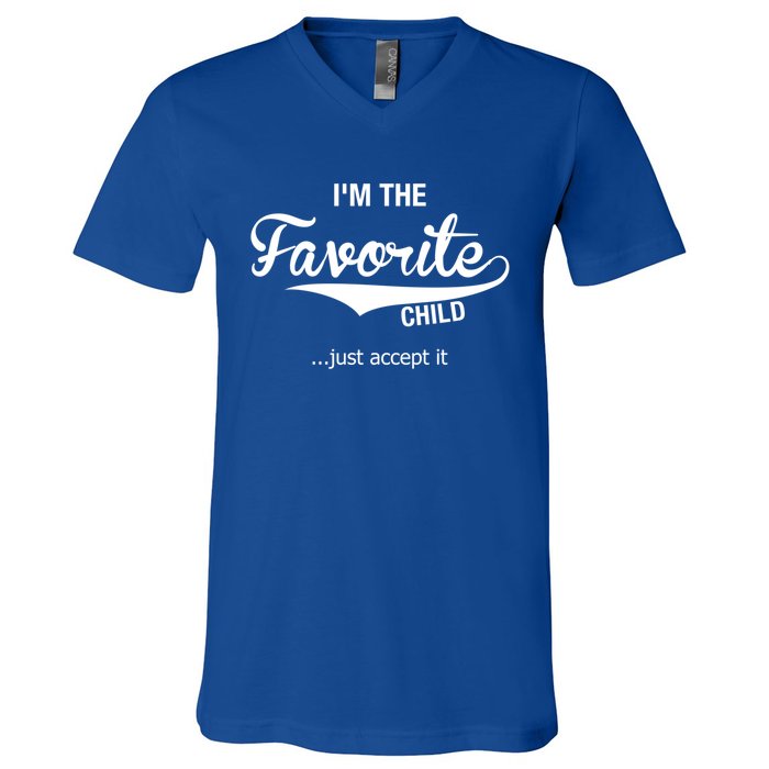 Dads Moms Favorite Funny Sibling Funny Gift Brother Sister Cool Gift V-Neck T-Shirt