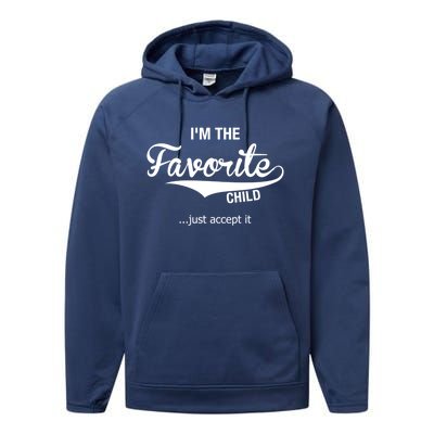 Dads Moms Favorite Funny Sibling Funny Gift Brother Sister Cool Gift Performance Fleece Hoodie