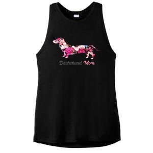 Dachshund Mom Gift Floral Doxie Mama MotherS Day Cute Gift Ladies PosiCharge Tri-Blend Wicking Tank