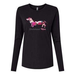 Dachshund Mom Gift Floral Doxie Mama MotherS Day Cute Gift Womens Cotton Relaxed Long Sleeve T-Shirt