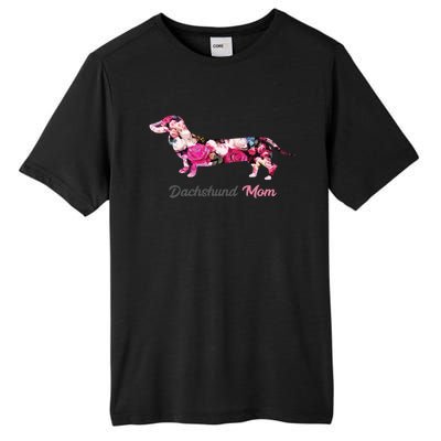 Dachshund Mom Gift Floral Doxie Mama MotherS Day Cute Gift Tall Fusion ChromaSoft Performance T-Shirt