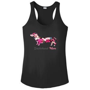 Dachshund Mom Gift Floral Doxie Mama MotherS Day Cute Gift Ladies PosiCharge Competitor Racerback Tank