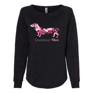 Dachshund Mom Gift Floral Doxie Mama MotherS Day Cute Gift Womens California Wash Sweatshirt