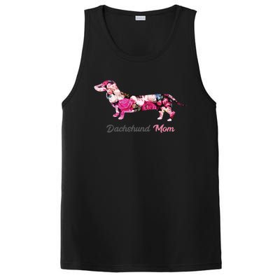 Dachshund Mom Gift Floral Doxie Mama MotherS Day Cute Gift PosiCharge Competitor Tank