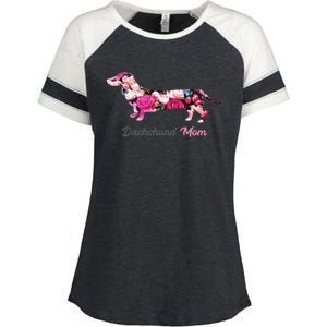 Dachshund Mom Gift Floral Doxie Mama MotherS Day Cute Gift Enza Ladies Jersey Colorblock Tee