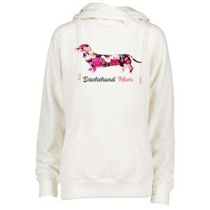 Dachshund Mom Gift Floral Doxie Mama MotherS Day Cute Gift Womens Funnel Neck Pullover Hood