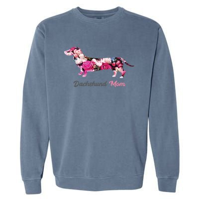 Dachshund Mom Gift Floral Doxie Mama MotherS Day Cute Gift Garment-Dyed Sweatshirt