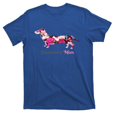 Dachshund Mom Gift Floral Doxie Mama MotherS Day Cute Gift T-Shirt