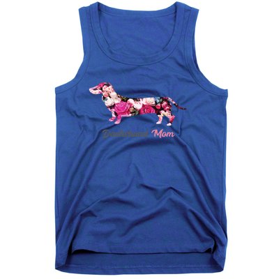 Dachshund Mom Gift Floral Doxie Mama MotherS Day Cute Gift Tank Top