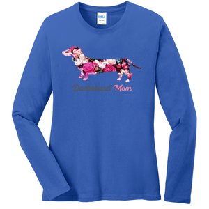 Dachshund Mom Gift Floral Doxie Mama MotherS Day Cute Gift Ladies Long Sleeve Shirt