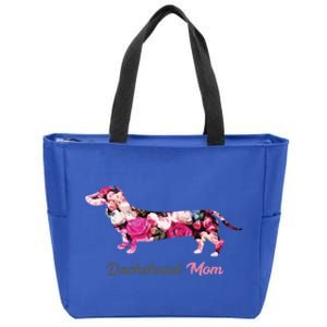 Dachshund Mom Gift Floral Doxie Mama MotherS Day Cute Gift Zip Tote Bag