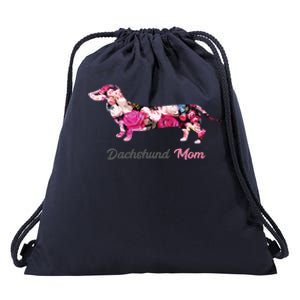 Dachshund Mom Gift Floral Doxie Mama MotherS Day Cute Gift Drawstring Bag