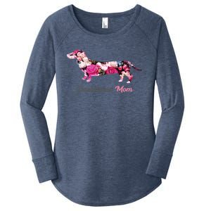 Dachshund Mom Gift Floral Doxie Mama MotherS Day Cute Gift Women's Perfect Tri Tunic Long Sleeve Shirt