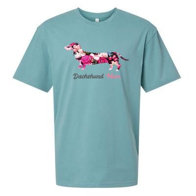 Dachshund Mom Gift Floral Doxie Mama MotherS Day Cute Gift Sueded Cloud Jersey T-Shirt