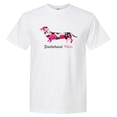 Dachshund Mom Gift Floral Doxie Mama MotherS Day Cute Gift Garment-Dyed Heavyweight T-Shirt