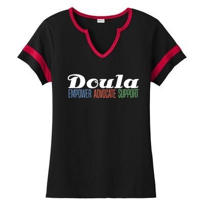 Doula Midwife Gift Birthing Labor Coach Support Funny Gift Ladies Halftime Notch Neck Tee