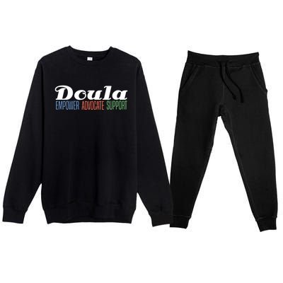 Doula Midwife Gift Birthing Labor Coach Support Funny Gift Premium Crewneck Sweatsuit Set