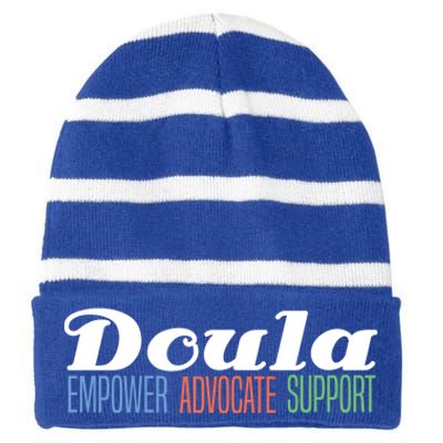 Doula Midwife Gift Birthing Labor Coach Support Funny Gift Striped Beanie with Solid Band