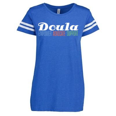 Doula Midwife Gift Birthing Labor Coach Support Funny Gift Enza Ladies Jersey Football T-Shirt