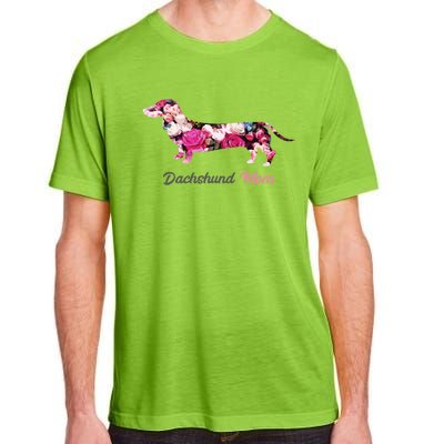 Dachshund Mom Gift Floral Doxie Mama MotherS Day Gift Adult ChromaSoft Performance T-Shirt