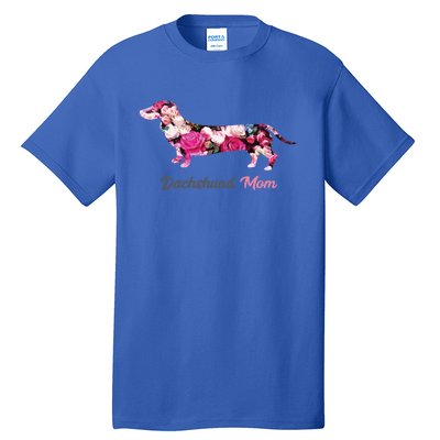 Dachshund Mom Gift Floral Doxie Mama MotherS Day Gift Tall T-Shirt