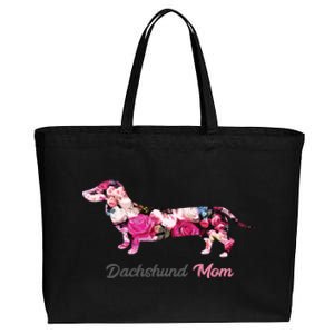 Dachshund Mom Gift Floral Doxie Mama MotherS Day Gift Cotton Canvas Jumbo Tote