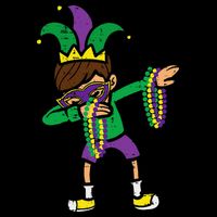 Dabbing Mardi Gras Dance V-Neck T-Shirt