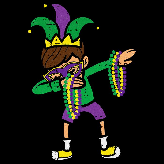 Dabbing Mardi Gras Dance V-Neck T-Shirt
