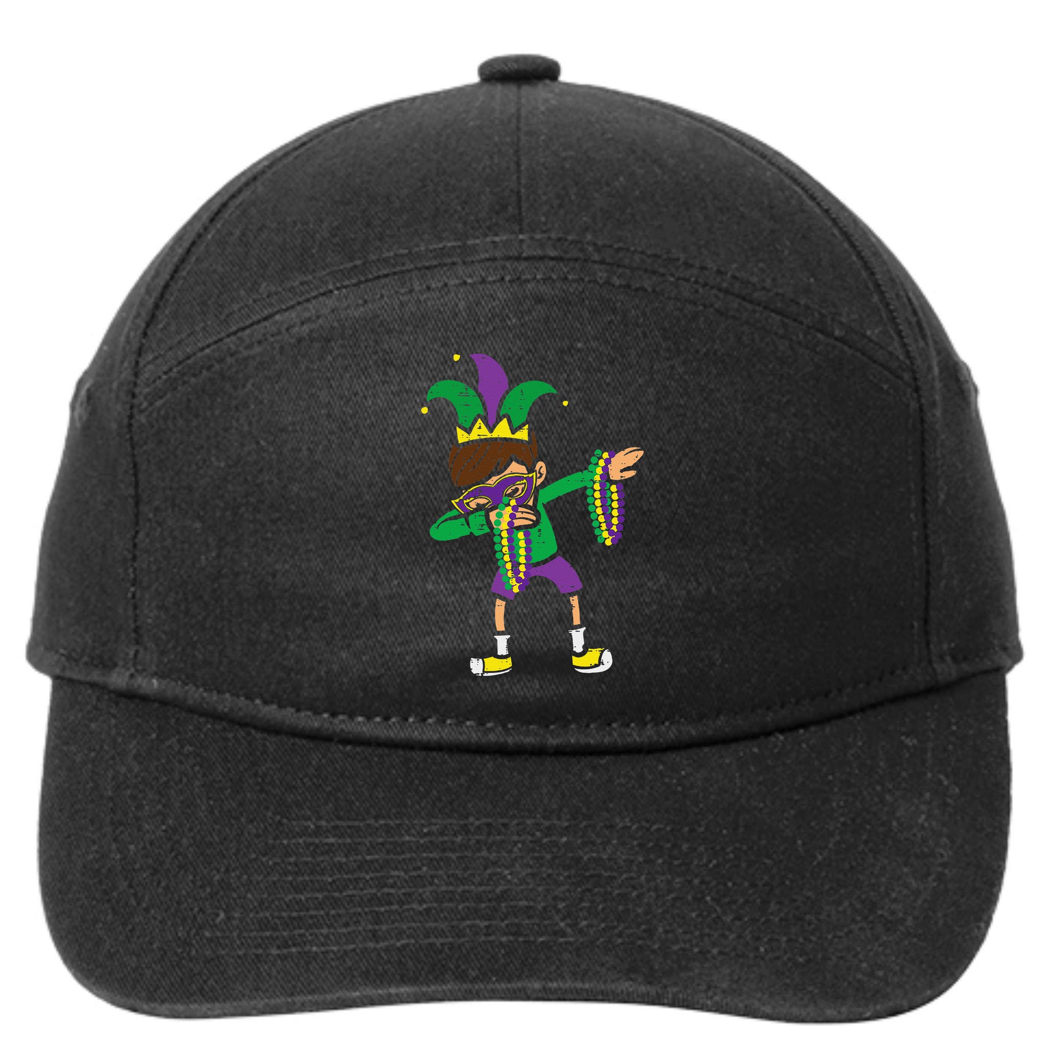 Dabbing Mardi Gras Dance 7-Panel Snapback Hat