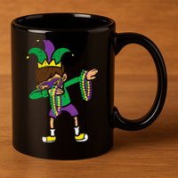Dabbing Mardi Gras Dance 11oz C Handle Ceramic Mug