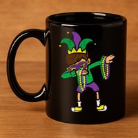 Dabbing Mardi Gras Dance 11oz C Handle Ceramic Mug