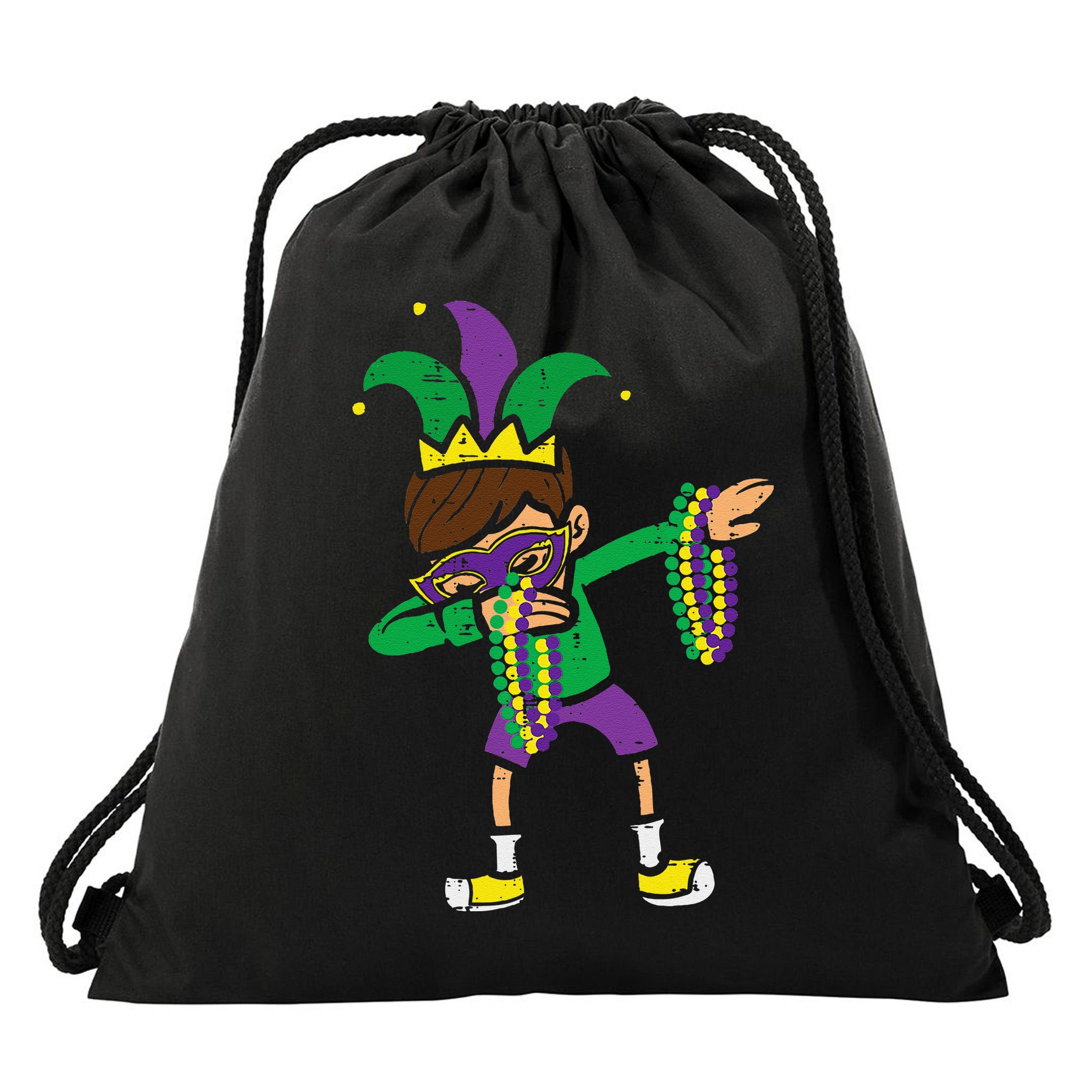 Dabbing Mardi Gras Dance Drawstring Bag