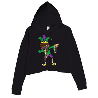 Dabbing Mardi Gras Dance Crop Fleece Hoodie