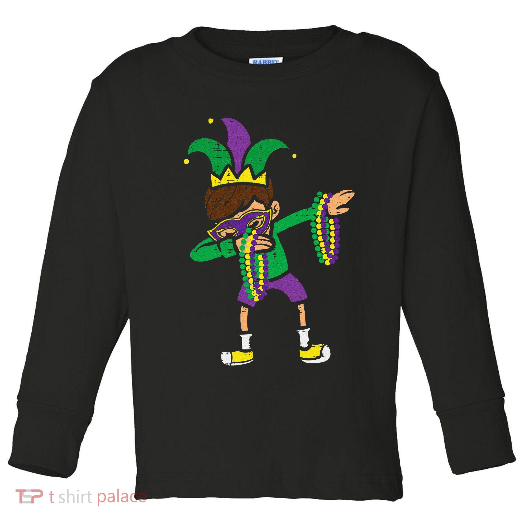 Dabbing Mardi Gras Dance Toddler Long Sleeve Shirt