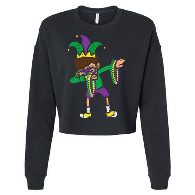 Dabbing Mardi Gras Dance Cropped Pullover Crew
