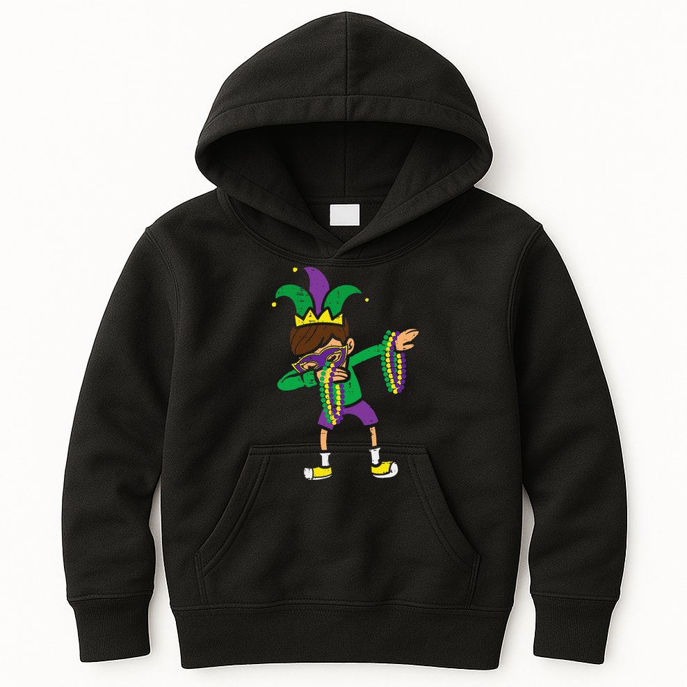 Dabbing Mardi Gras Dance Kids Hoodie