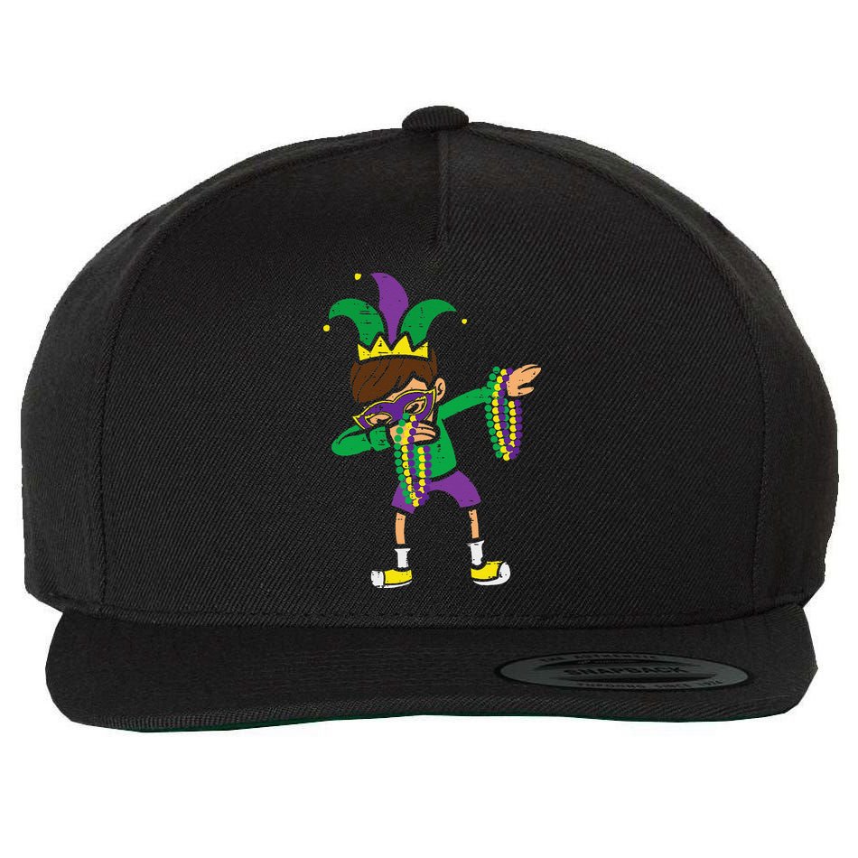 Dabbing Mardi Gras Dance Wool Snapback Cap