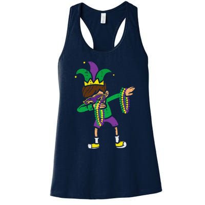 Dabbing Mardi Gras Dance Women's Racerback Tank