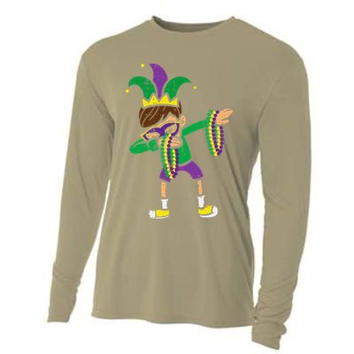 Dabbing Mardi Gras Dance Cooling Performance Long Sleeve Crew