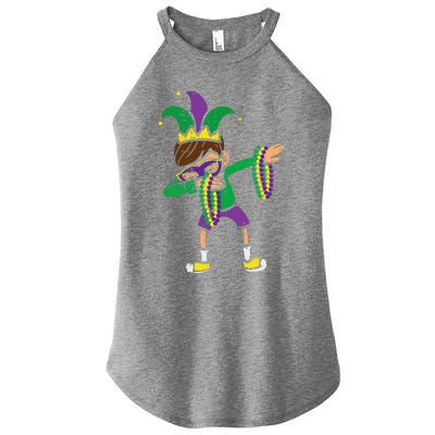 Dabbing Mardi Gras Dance Women’s Perfect Tri Rocker Tank