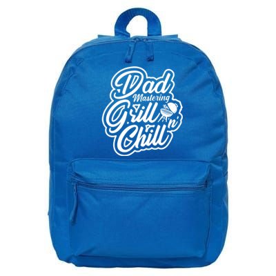 Dad Mastering Grillnchill Fathers Day Funny Gift 16 in Basic Backpack