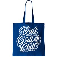 Dad Mastering Grillnchill Fathers Day Funny Gift Tote Bag