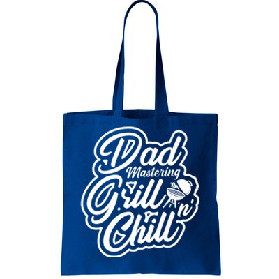 Dad Mastering Grillnchill Fathers Day Funny Gift Tote Bag