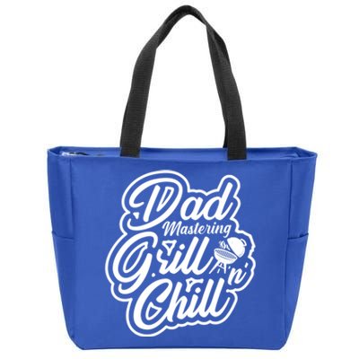 Dad Mastering Grillnchill Fathers Day Funny Gift Zip Tote Bag