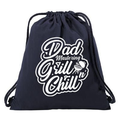 Dad Mastering Grillnchill Fathers Day Funny Gift Drawstring Bag