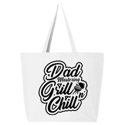 Dad Mastering Grillnchill Fathers Day Funny Gift 25L Jumbo Tote